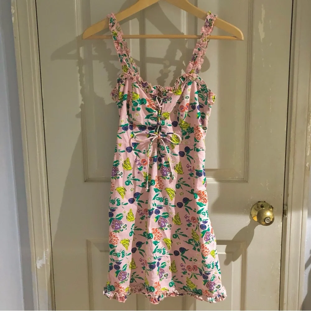 Pink Fruit Cotton Dress - Picture 3 of 12